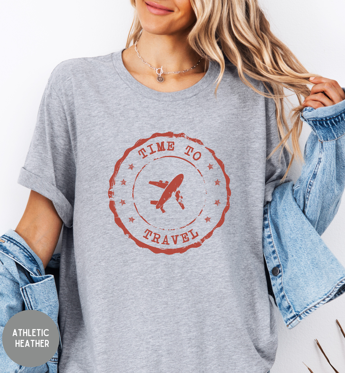 Time to Travel T-Shirt | Vintage Travel Stamp Tee | Wanderlust Graphic Shirt | Adventure Lover Top | Unisex Passport Style Tee
