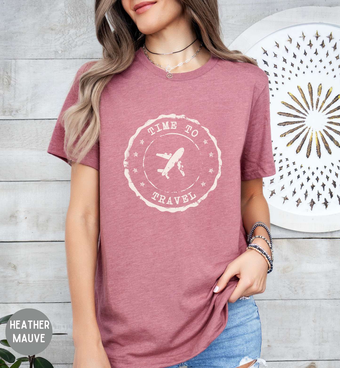 Time to Travel T-Shirt | Vintage Travel Stamp Tee | Wanderlust Graphic Shirt | Adventure Lover Top | Unisex Passport Style Tee