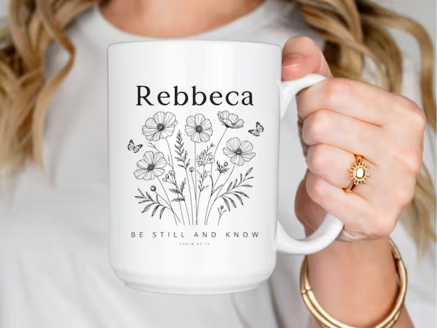 Personalized Wildflowers mug, Custom name mug,  Bible verse mugs, Faith gift mugs, Nature mug, Botanical tea cup,  mug gift, Christian mugs.