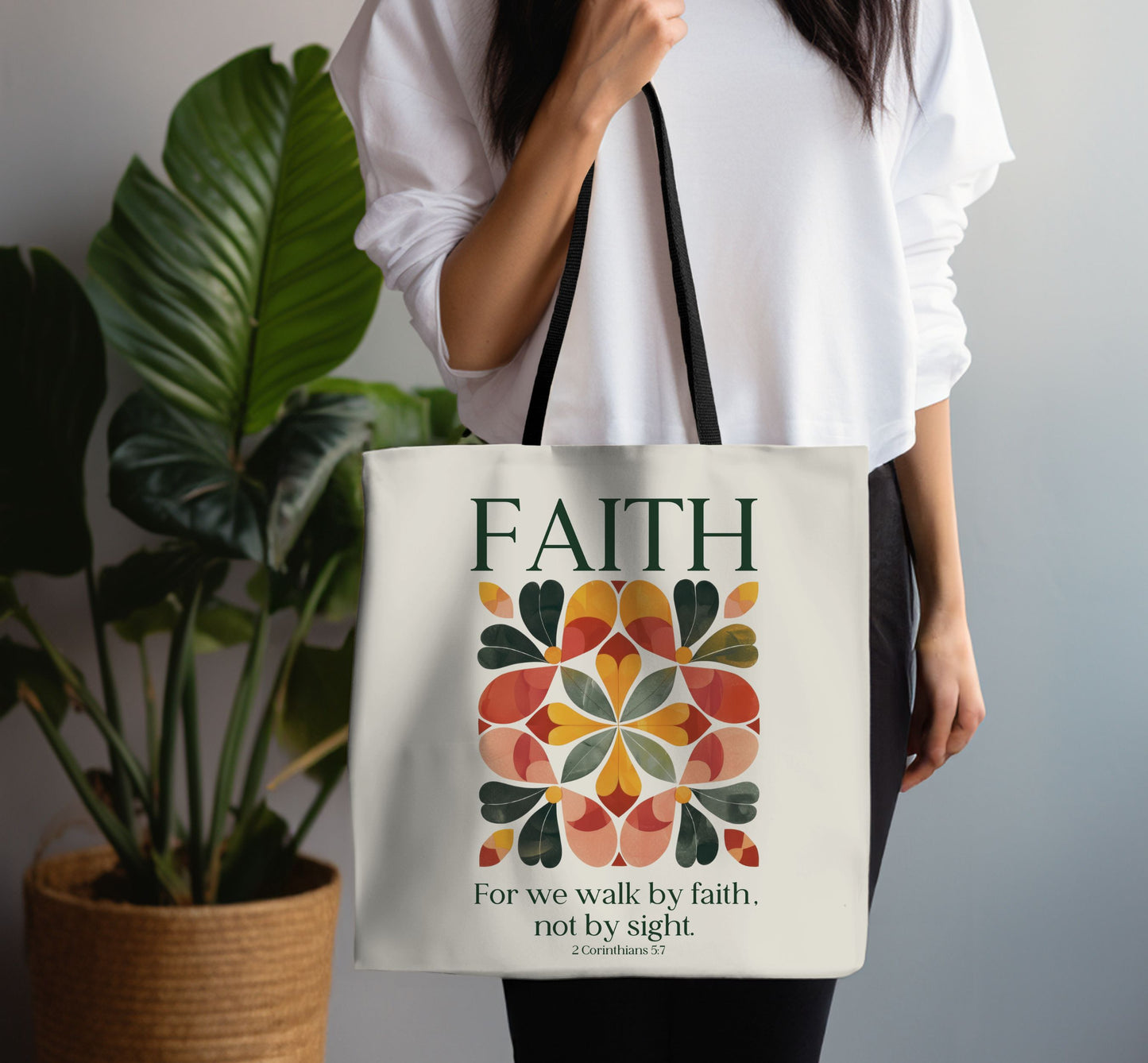 Christian tote bag, Faith Hope Love, Bible bag, Bible verse gift, Faith tote, Christian Girl gift, Baptism gift, Chruch bag, Scripture gift.
