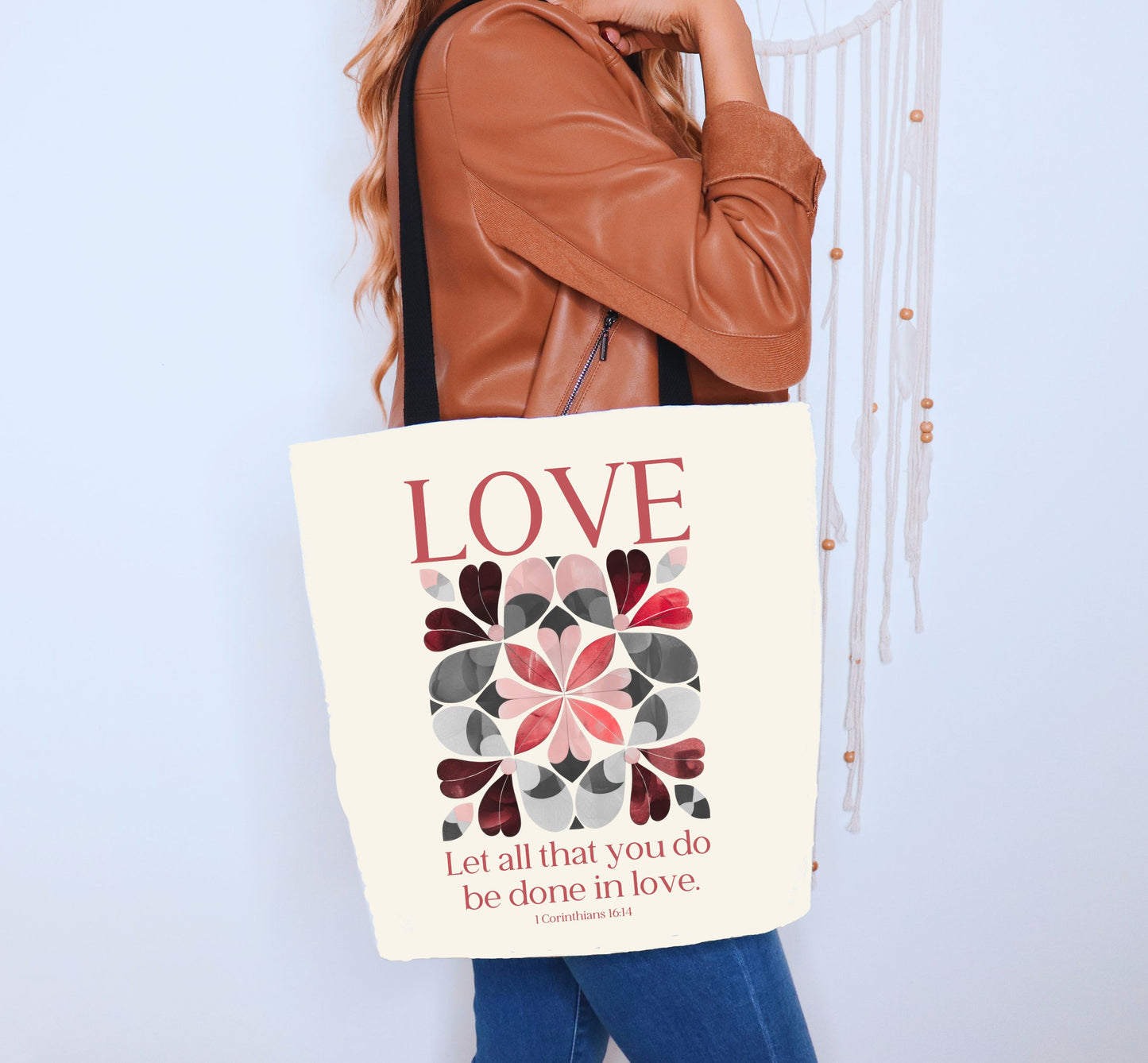 Christian tote bag, Faith Hope Love, Bible bag, Bible verse gift, Faith tote, Christian Girl gift, Baptism gift, Chruch bag, Scripture gift.