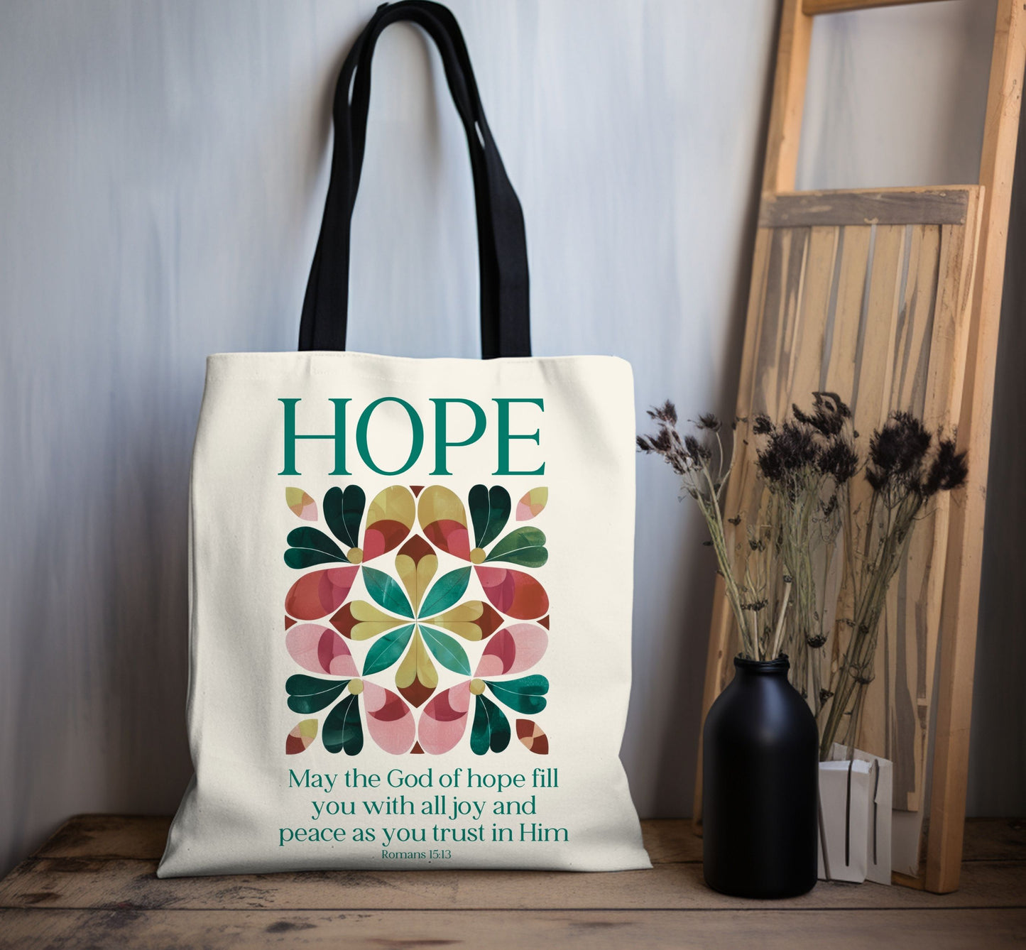 Christian tote bag, Faith Hope Love, Bible bag, Bible verse gift, Faith tote, Christian Girl gift, Baptism gift, Chruch bag, Scripture gift.