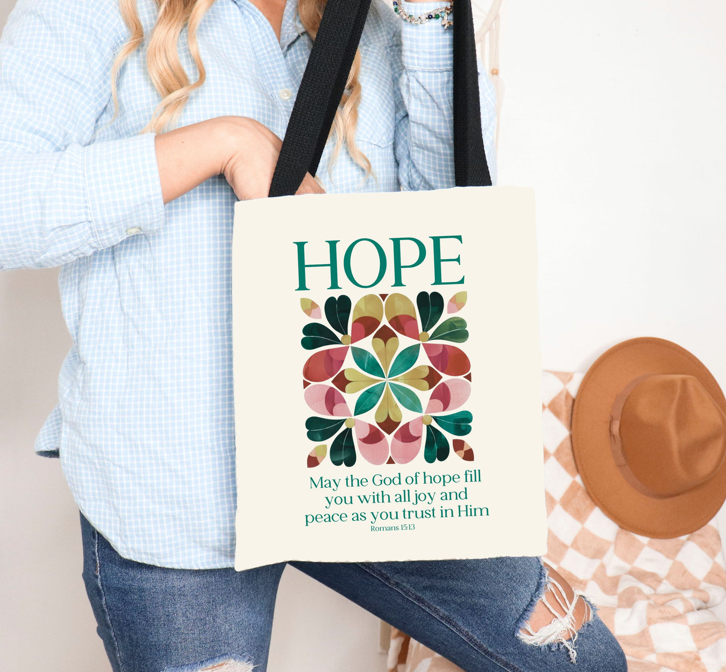 Christian tote bag, Faith Hope Love, Bible bag, Bible verse gift, Faith tote, Christian Girl gift, Baptism gift, Chruch bag, Scripture gift.