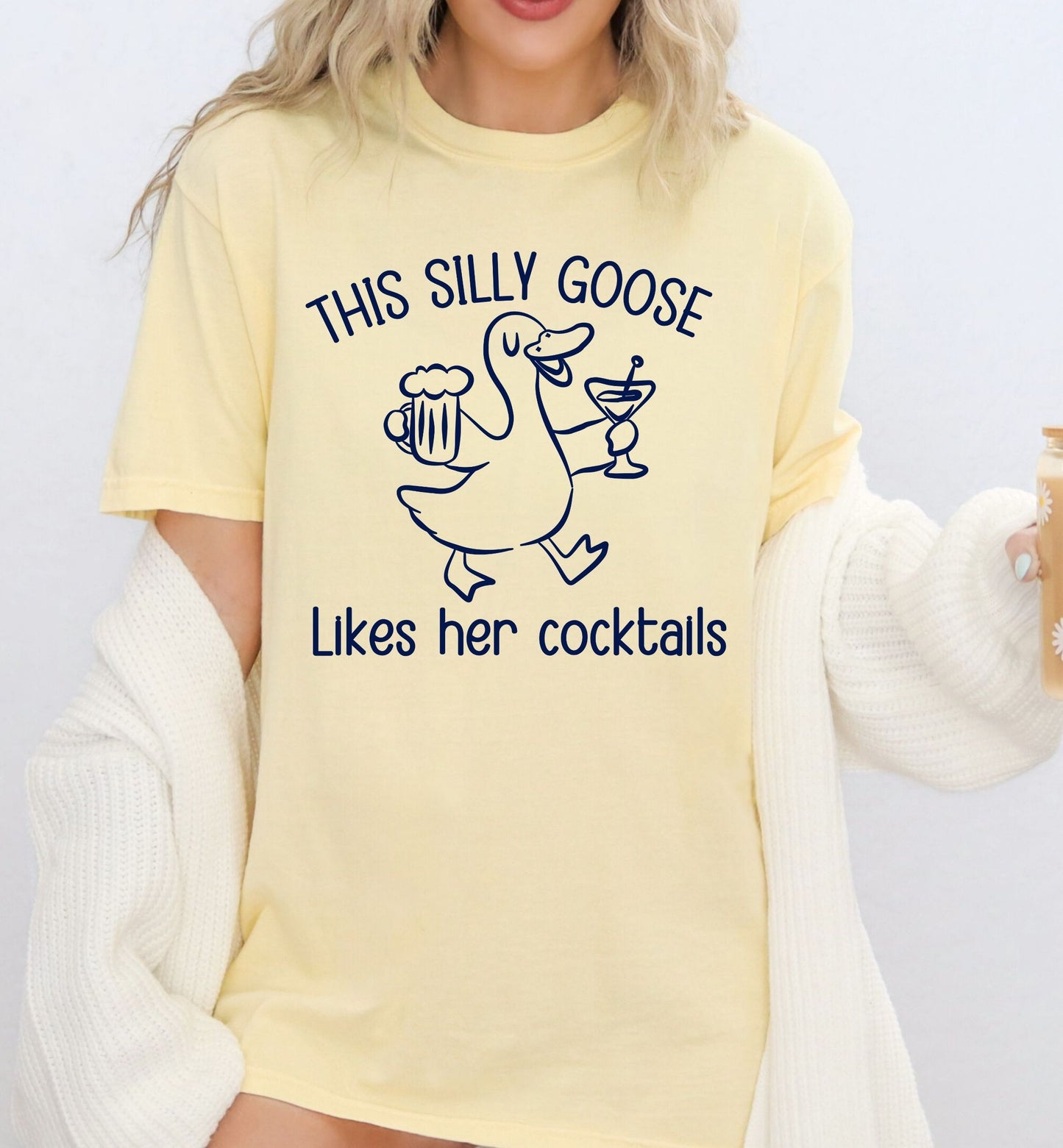 This Silly Goose Shirt, Funny Goose Cocktail Tee, Girls Night Shirt, Cute Drinking Shirt, Bachelorette Party Tee, Humor Graphic Tee.