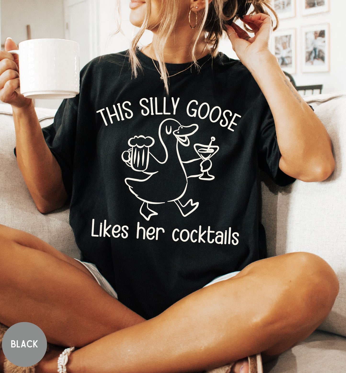 This Silly Goose Shirt, Funny Goose Cocktail Tee, Girls Night Shirt, Cute Drinking Shirt, Bachelorette Party Tee, Humor Graphic Tee.