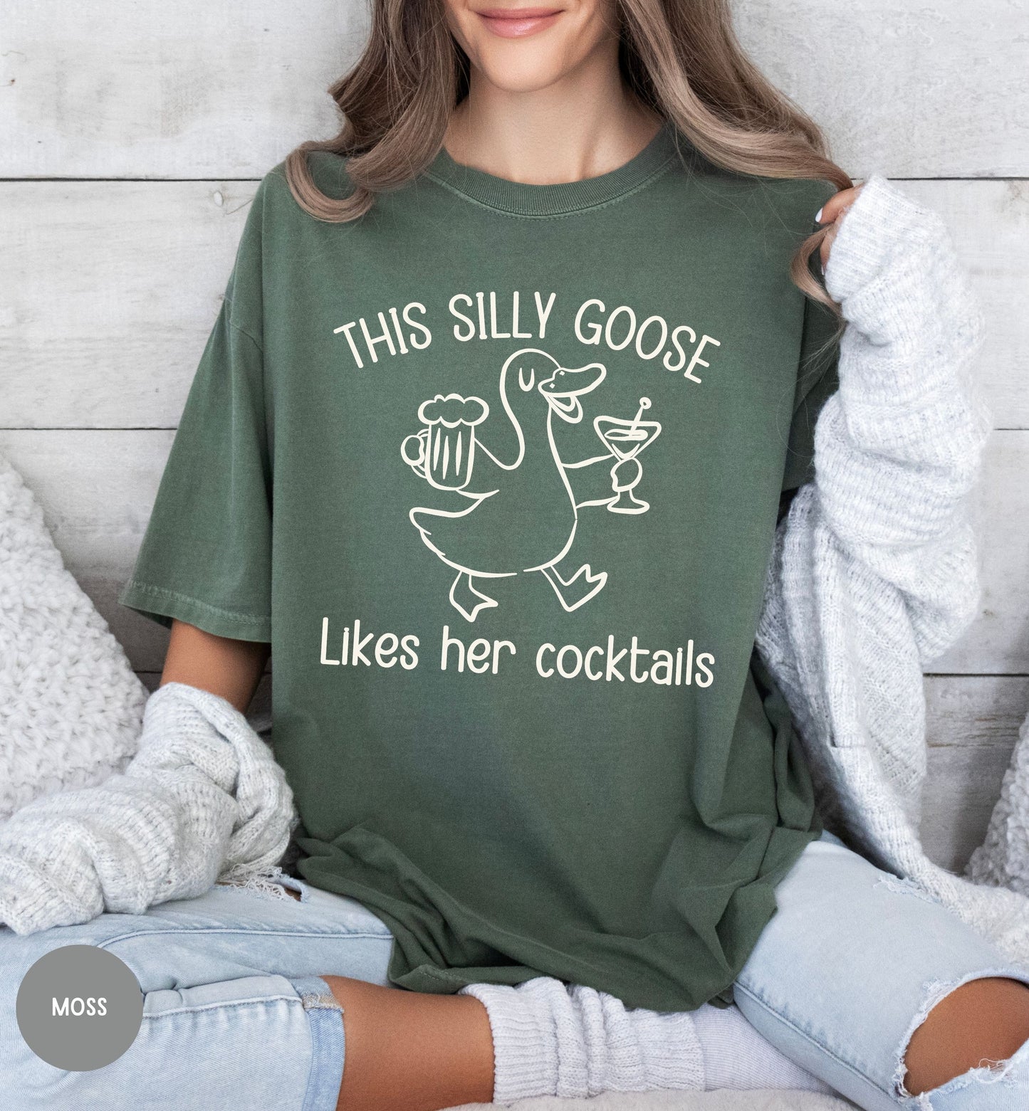 This Silly Goose Shirt, Funny Goose Cocktail Tee, Girls Night Shirt, Cute Drinking Shirt, Bachelorette Party Tee, Humor Graphic Tee.
