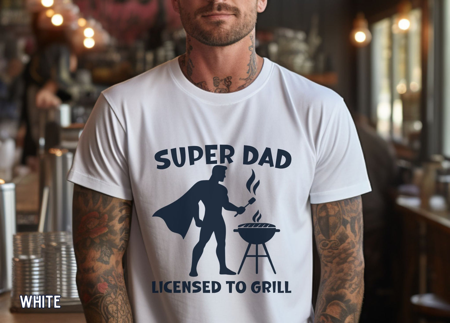 Super Dad Licensed to Grill Shirt, Funny Dad BBQ Tee, Father's Day Gift, Grill Master Dad Shirt, BBQ Dad Tee, Gift for Dad.