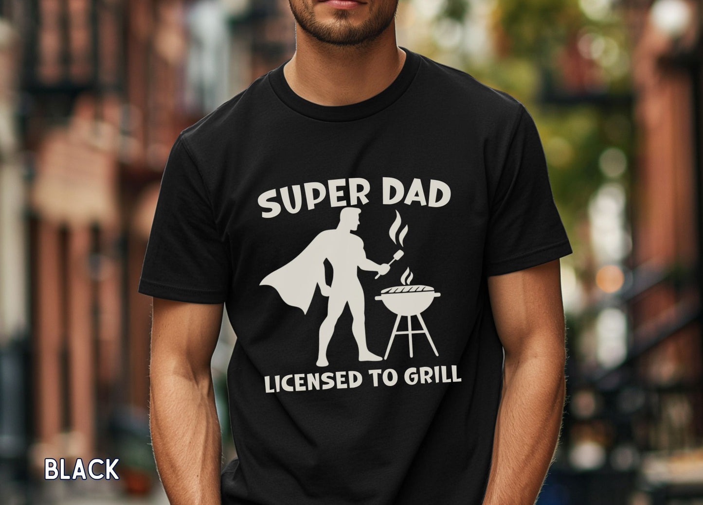 Super Dad Licensed to Grill Shirt, Funny Dad BBQ Tee, Father's Day Gift, Grill Master Dad Shirt, BBQ Dad Tee, Gift for Dad.