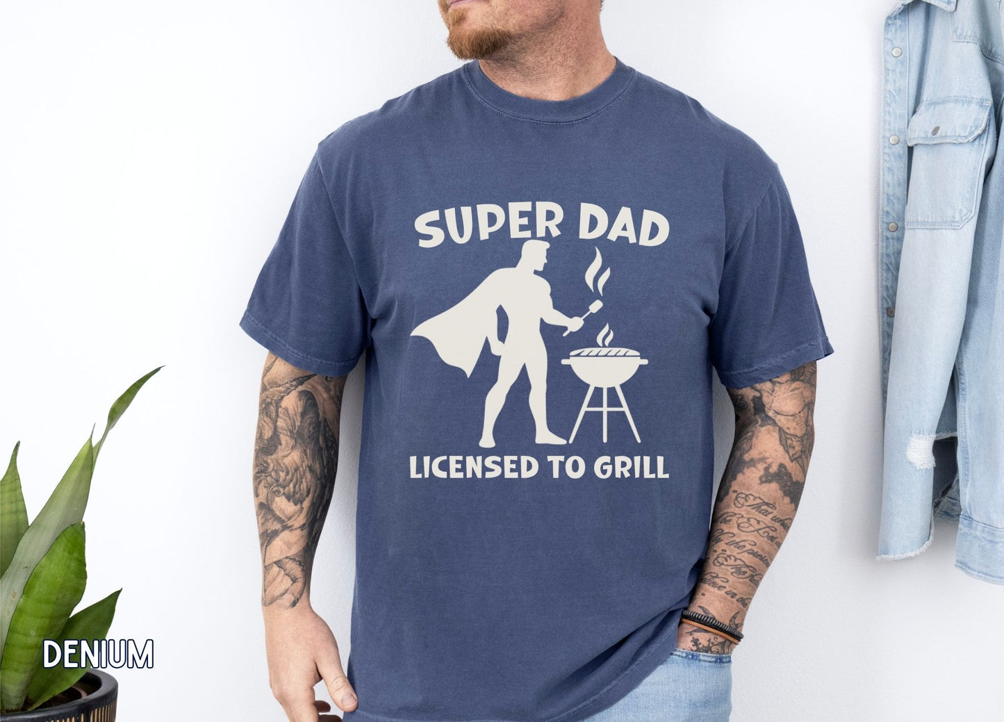 Super Dad Licensed to Grill Shirt, Funny Dad BBQ Tee, Father's Day Gift, Grill Master Dad Shirt, BBQ Dad Tee, Gift for Dad.