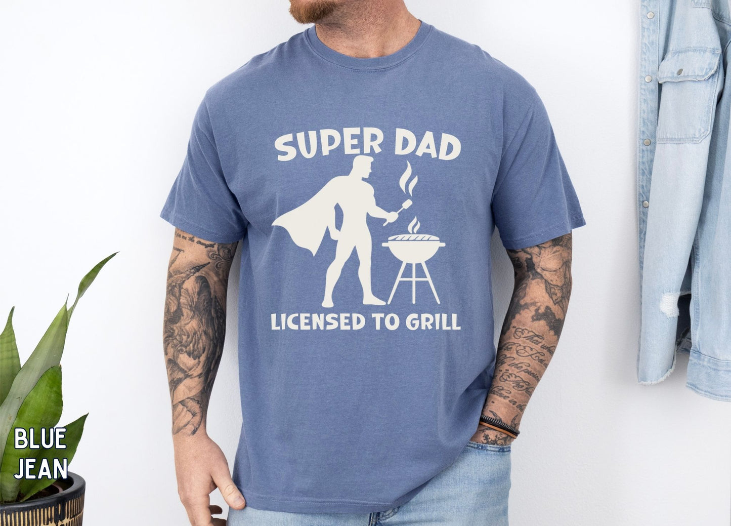 Super Dad Licensed to Grill Shirt, Funny Dad BBQ Tee, Father's Day Gift, Grill Master Dad Shirt, BBQ Dad Tee, Gift for Dad.