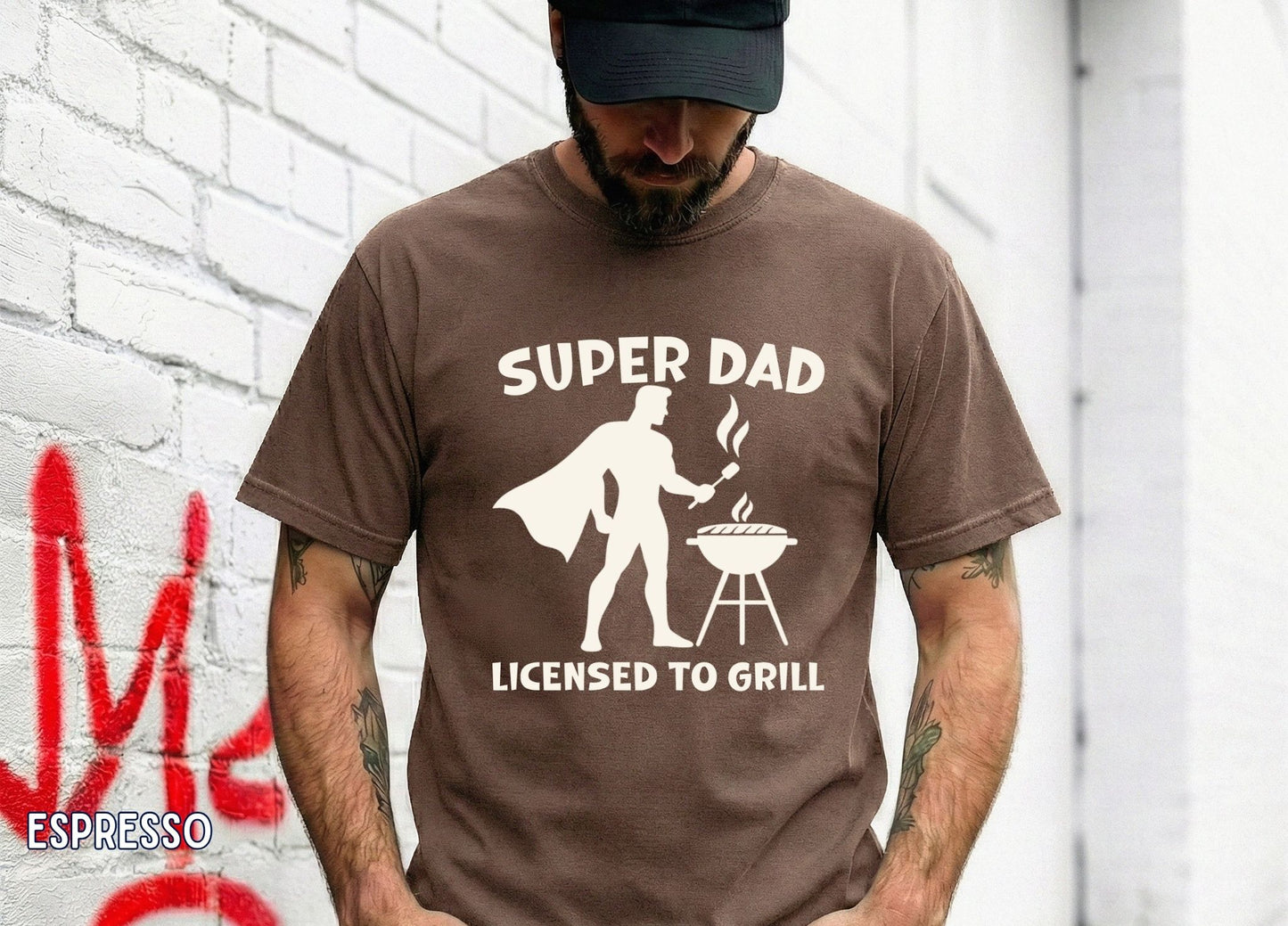 Super Dad Licensed to Grill Shirt, Funny Dad BBQ Tee, Father's Day Gift, Grill Master Dad Shirt, BBQ Dad Tee, Gift for Dad.