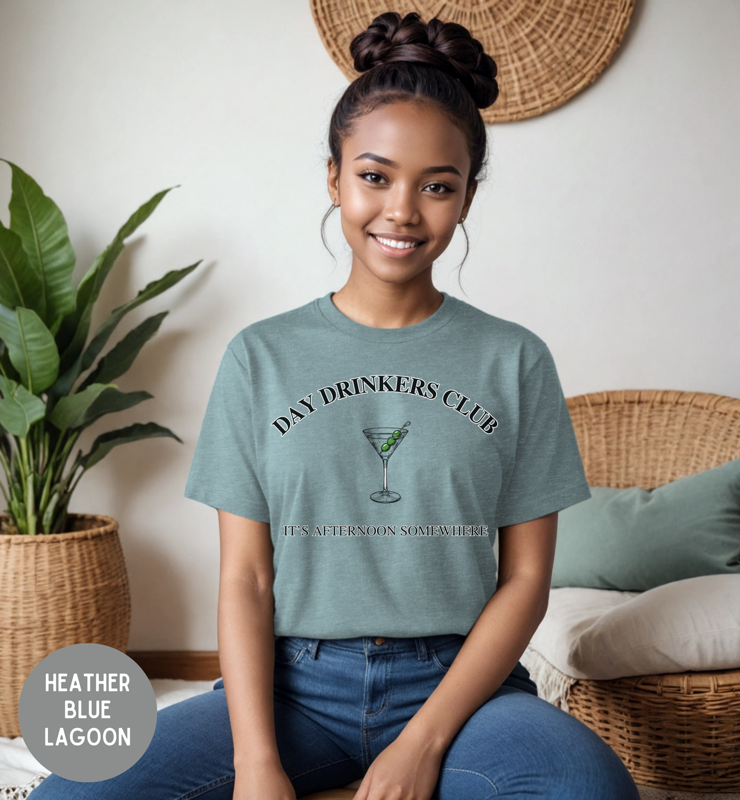 Day Drinkers Club Shirt | It's Afternoon Somewhere Tee | Funny Cocktail Shirt | Martini Lover Gift | Girls Trip & Vacation Shirt