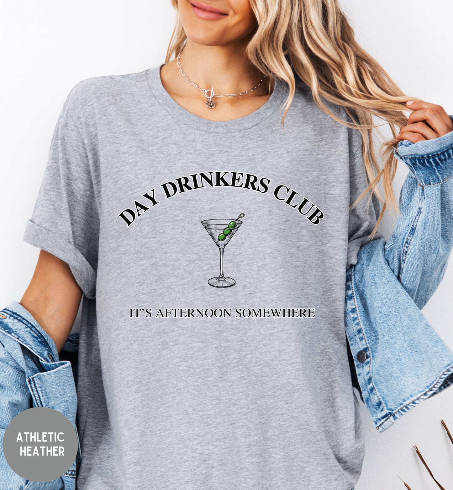 Day Drinkers Club Shirt | It's Afternoon Somewhere Tee | Funny Cocktail Shirt | Martini Lover Gift | Girls Trip & Vacation Shirt