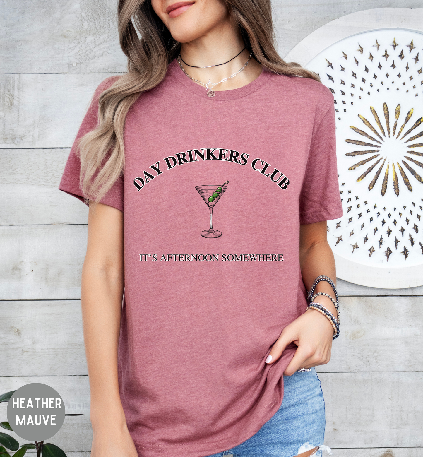 Day Drinkers Club Shirt | It's Afternoon Somewhere Tee | Funny Cocktail Shirt | Martini Lover Gift | Girls Trip & Vacation Shirt