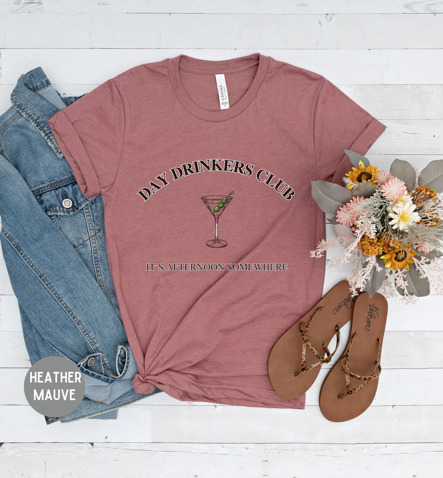 Day Drinkers Club Shirt | It's Afternoon Somewhere Tee | Funny Cocktail Shirt | Martini Lover Gift | Girls Trip & Vacation Shirt