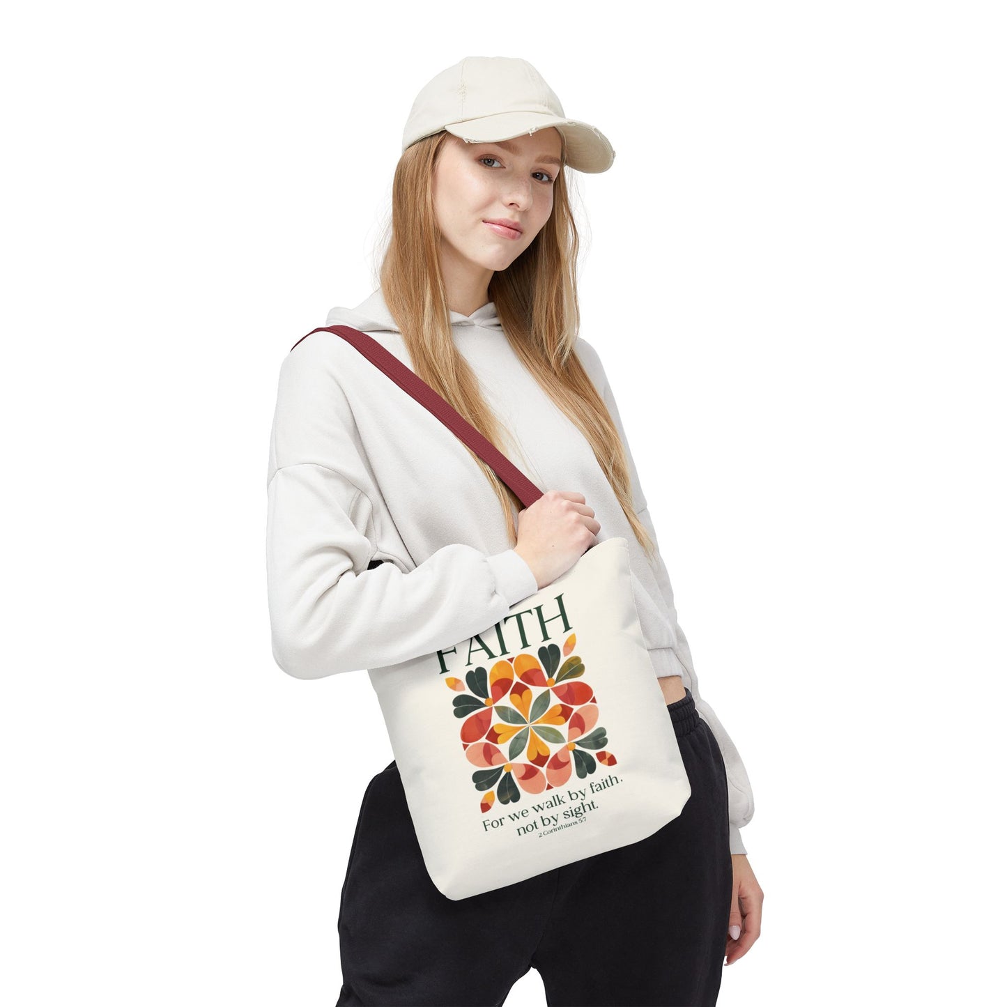 Christian tote bag, Faith Hope Love, Bible bag, Bible verse gift, Faith tote, Christian Girl gift, Baptism gift, Chruch bag, Scripture gift.