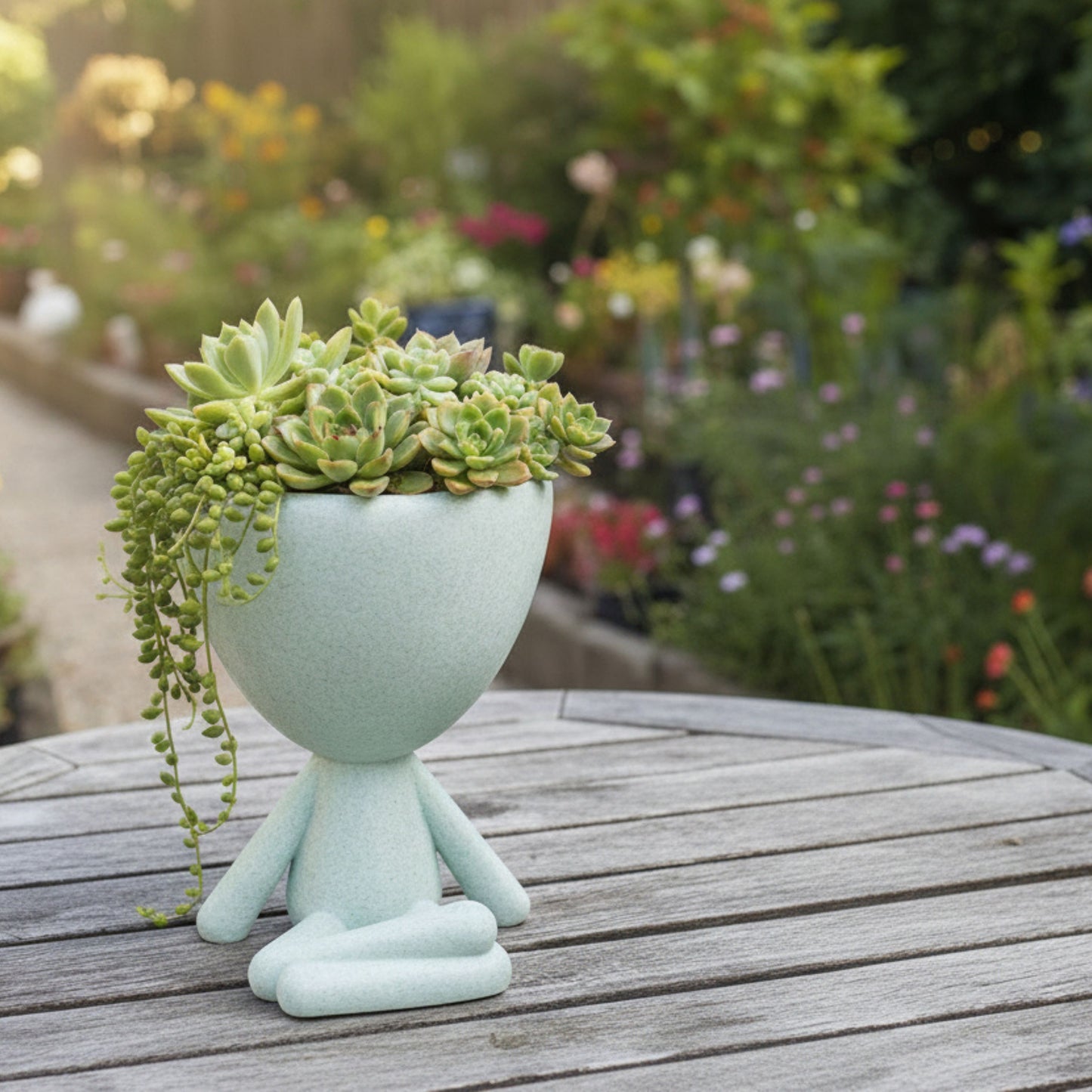Mini Pot People Planter Set – 5” Succulent Planter Trio (Choose Your Style) Laid Back, Criss Cross, or Laying Down