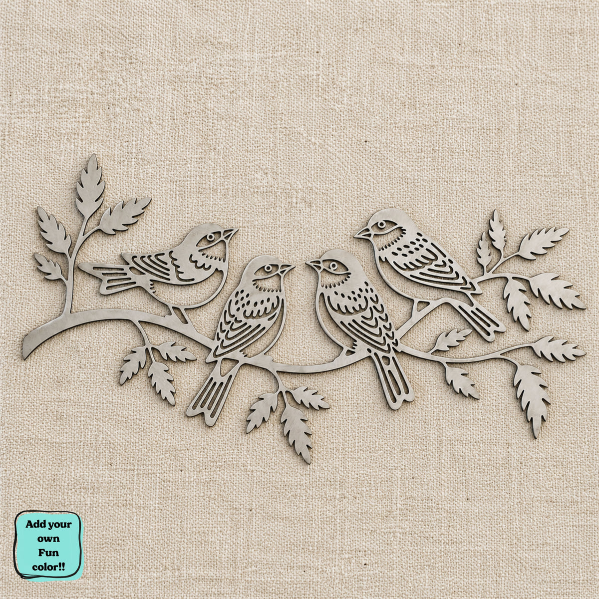 Birds on Branch Metal Art, Four Birds Metal Sign, Bird Lover Gift, Nature Inspired Wall Decor, Rustic Farmhouse Garden Decor, Nature lovers.