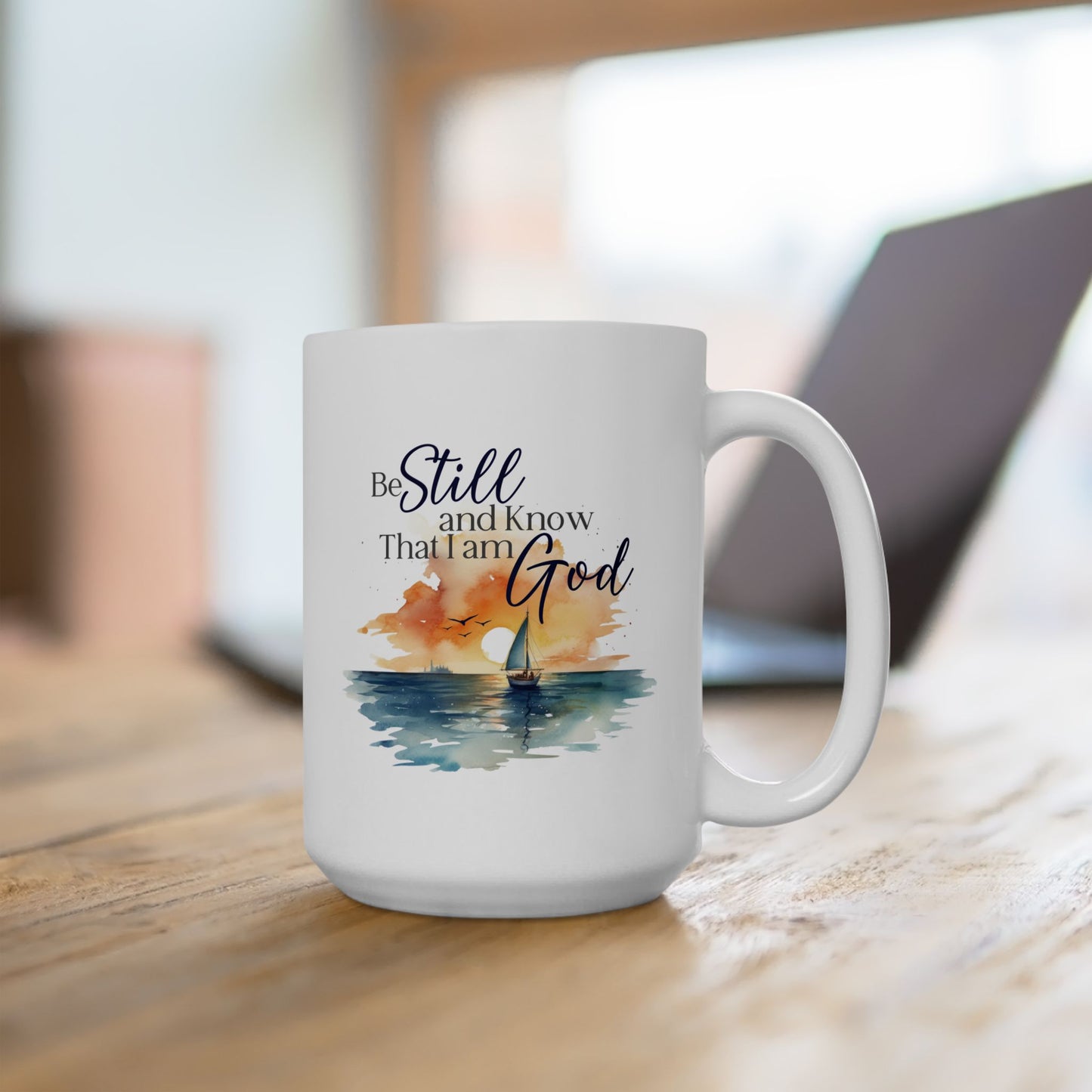 Be still and know, bible verse coffee mug, Sailing mug, inspirational Faith mug, religious gift, Ocean lovers gift, gift for boat captain.