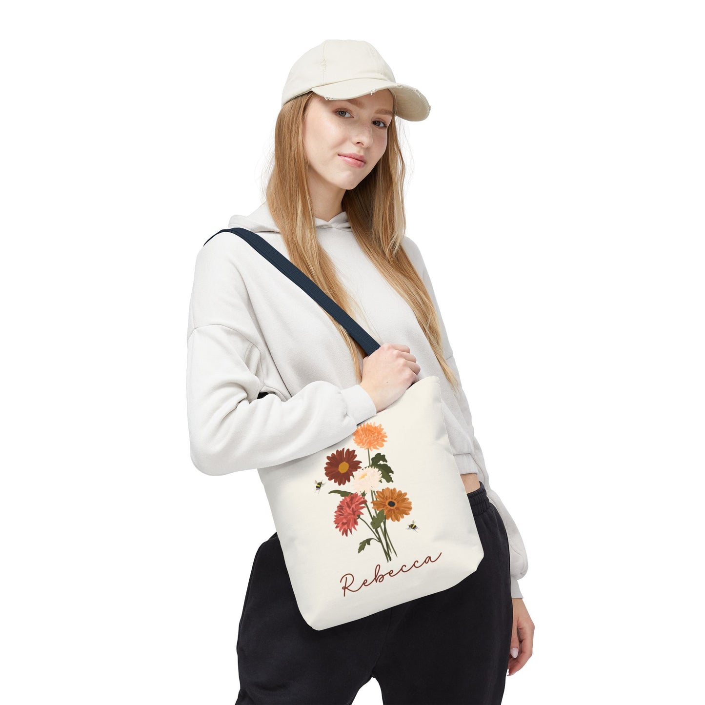 Personalized tote bag, Wildflower tote bag, Teacher tote bag, Custom Bridesmaid tote bag, Book lovers Bag, Personalized gift,  Flower tote.