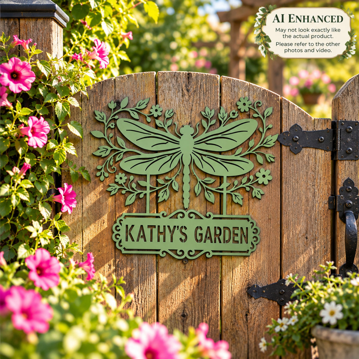 Dragonfly Metal Welcome Sign, Personalized Garden Sign, Custom Address Sign, Family Name Sign, Outdoor Metal Garden Decor, Housewarming Gift