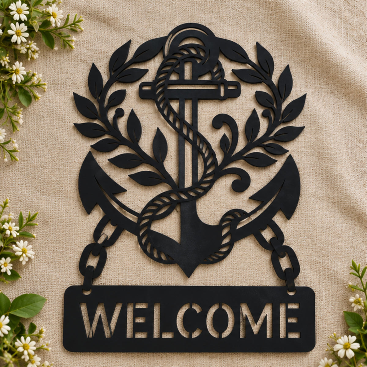 Personalized Nautical Metal Sign, Anchor Welcome Sign, Custom Family Name Sign, Beach House Decor, Coastal Address Sign, Boat lovers' gift.