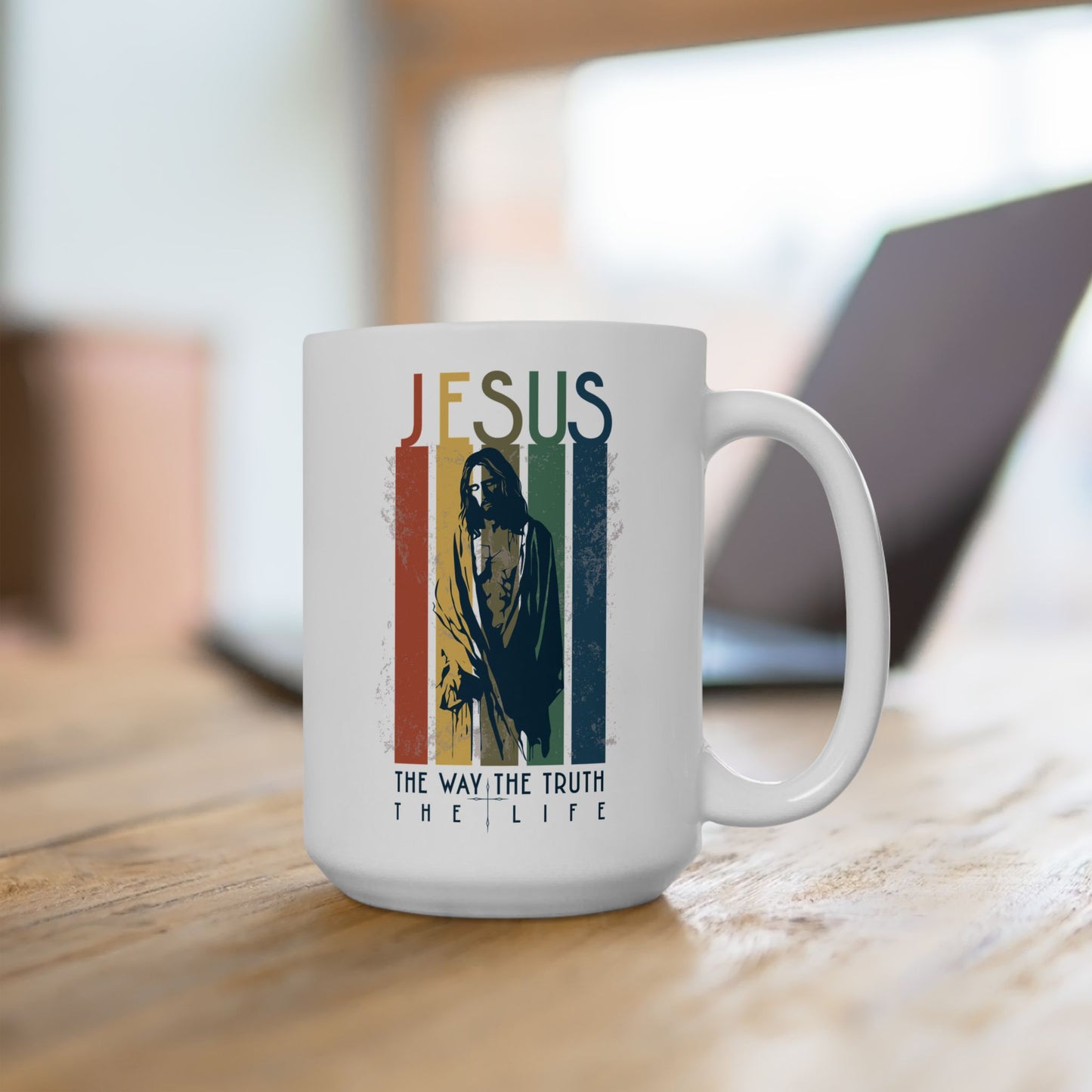The way the truth the life, Jesus Coffee mug, Christian retro mug, Bible verse tea cup, Faith gift mugs, Baptism gifts, Religious gifts.