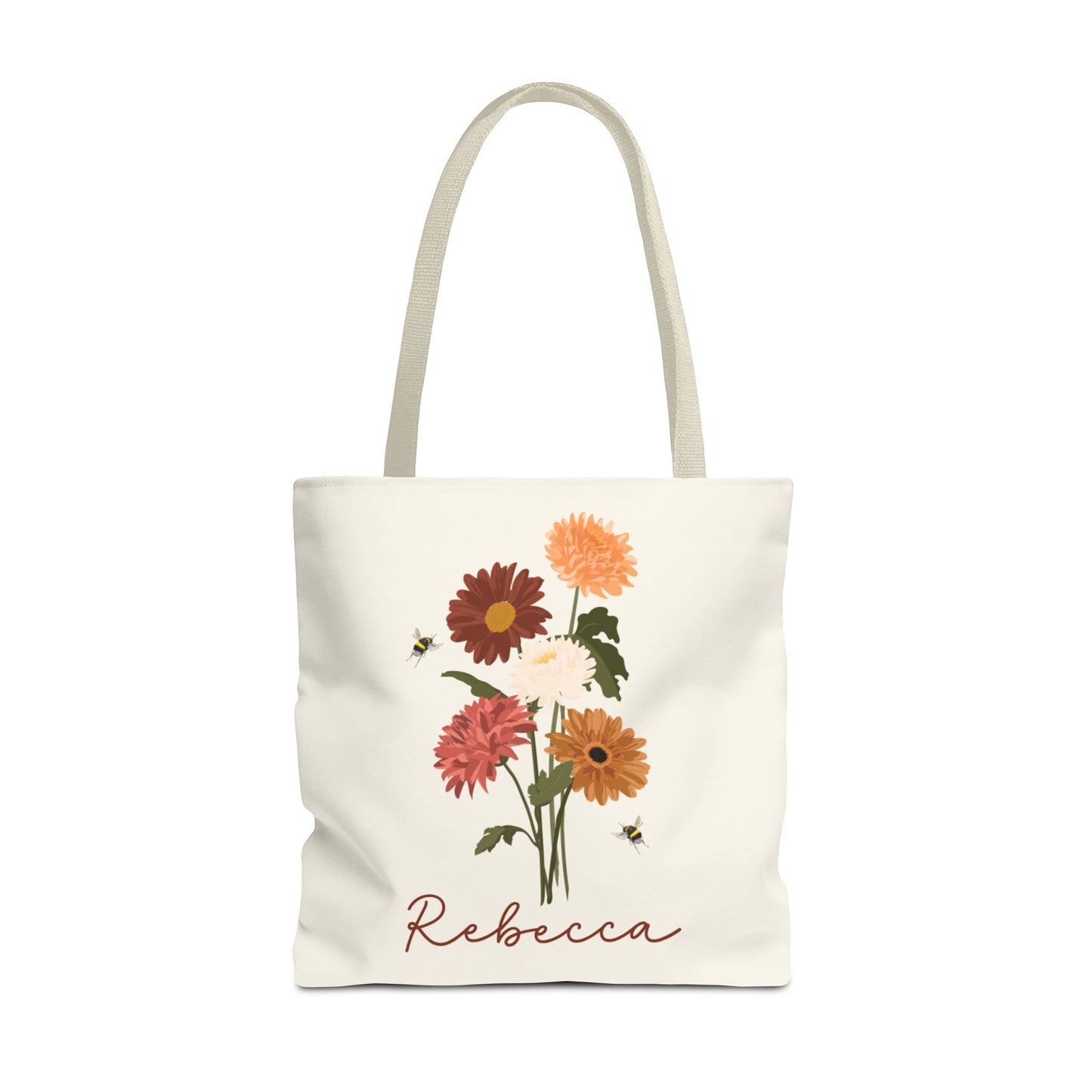 Personalized tote bag, Wildflower tote bag, Teacher tote bag, Custom Bridesmaid tote bag, Book lovers Bag, Personalized gift,  Flower tote.
