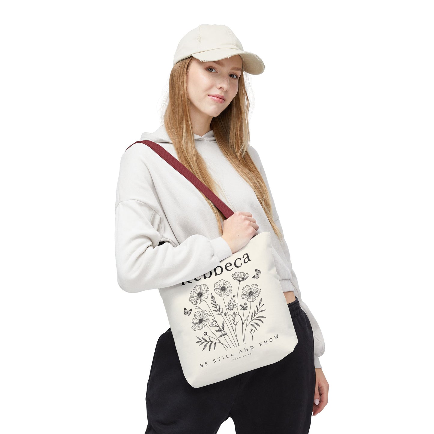 Personalized tote bag, Wildflower tote bag, Bible verse bag, Faith tote bag, Book lovers Bag, Personalized gift,  Bible study bag.