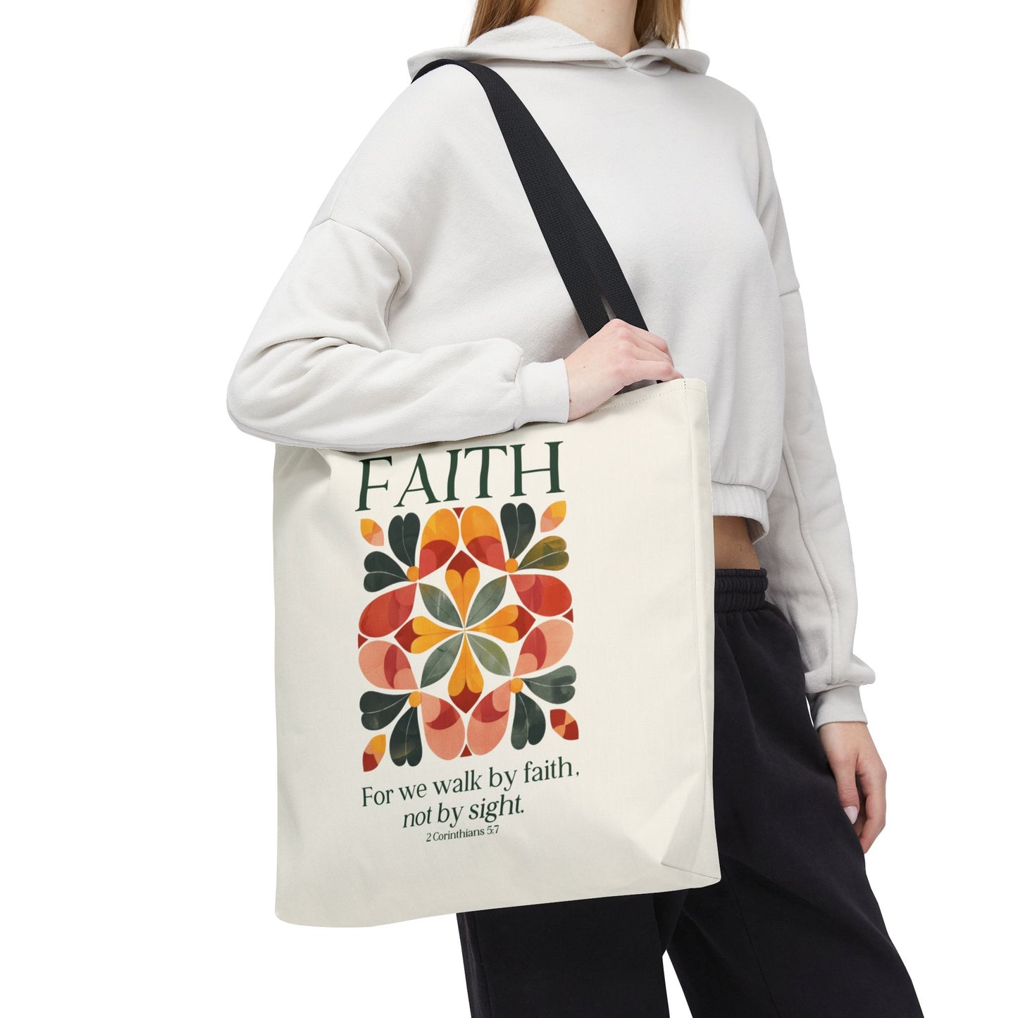 Christian tote bag, Faith Hope Love, Bible bag, Bible verse gift, Faith tote, Christian Girl gift, Baptism gift, Chruch bag, Scripture gift.