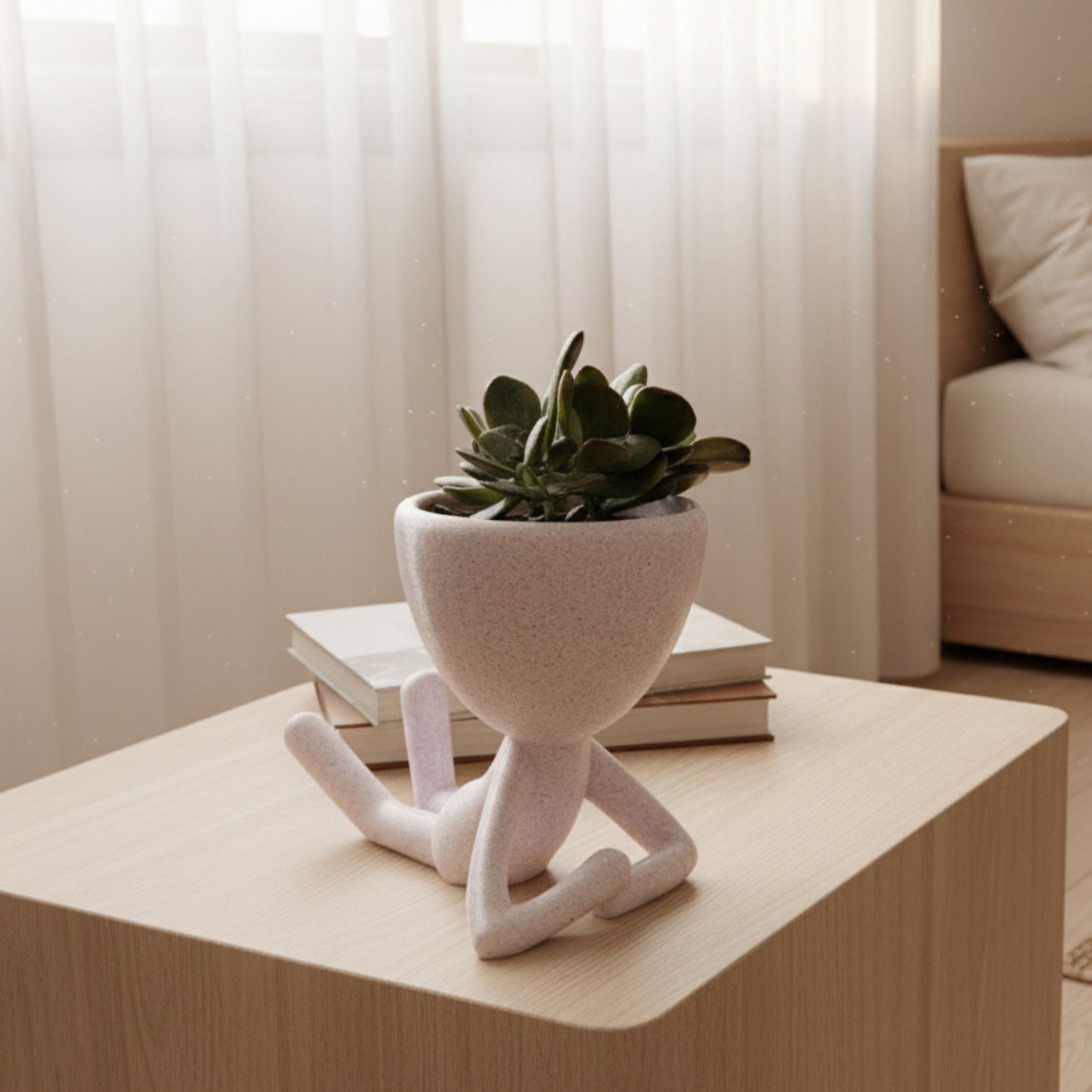 Mini Pot People Planter Set – 5” Succulent Planter Trio (Choose Your Style) Laid Back, Criss Cross, or Laying Down