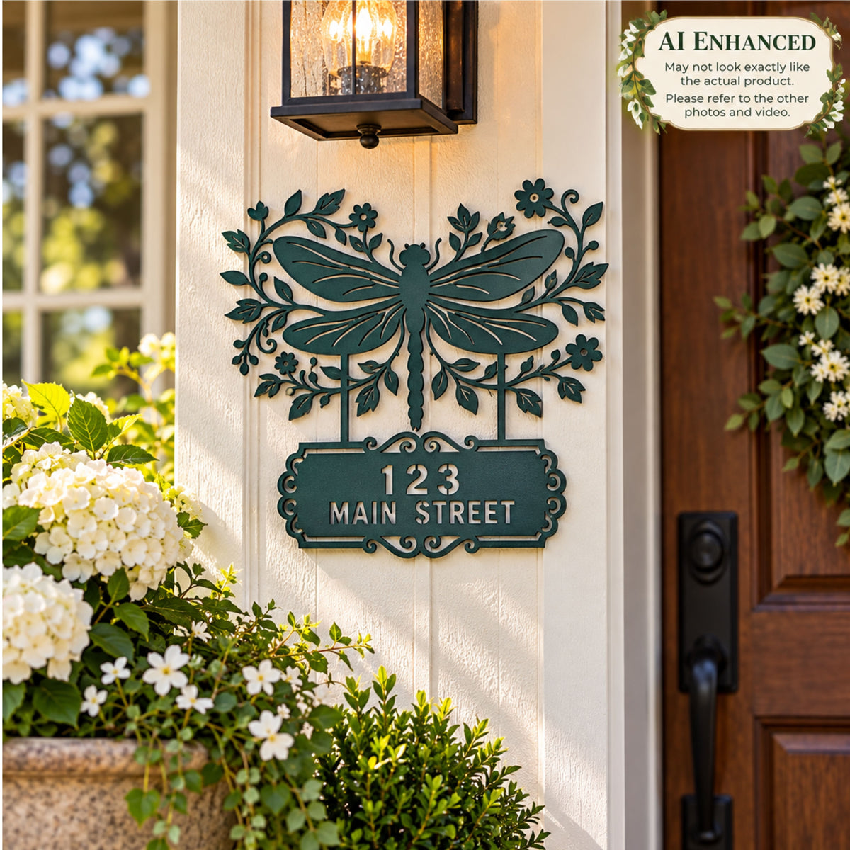 Dragonfly Metal Welcome Sign, Personalized Garden Sign, Custom Address Sign, Family Name Sign, Outdoor Metal Garden Decor, Housewarming Gift