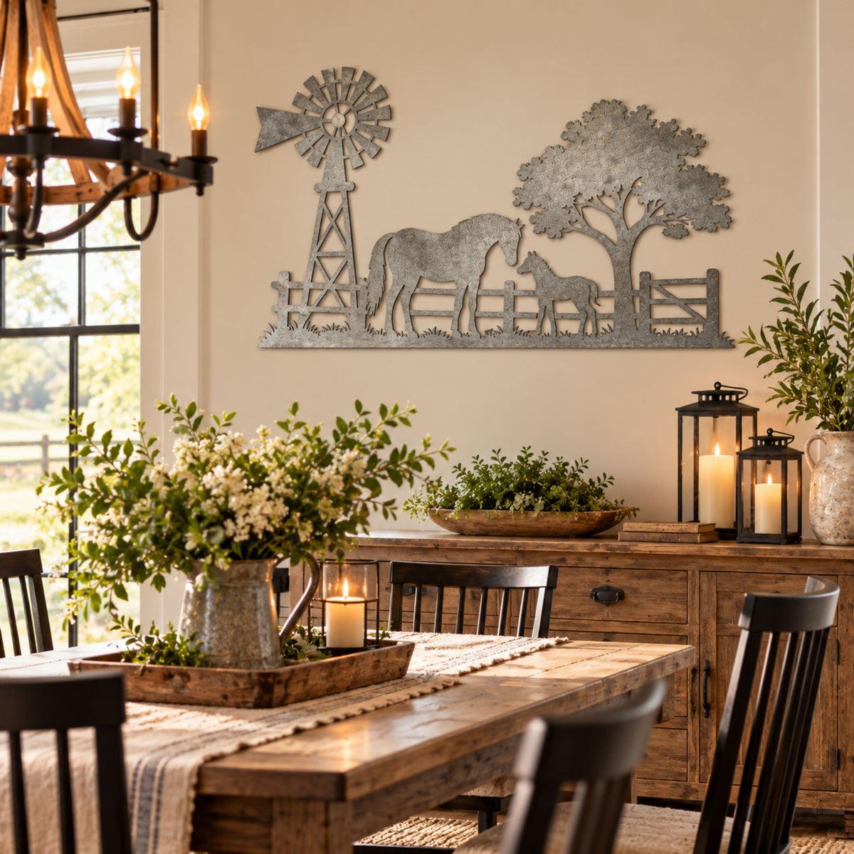 Horse and Foal Metal Wall Art, Farmhouse Horse Decor, Rustic Ranch Sign, Western Country Wall Art, Horse Lover Gift