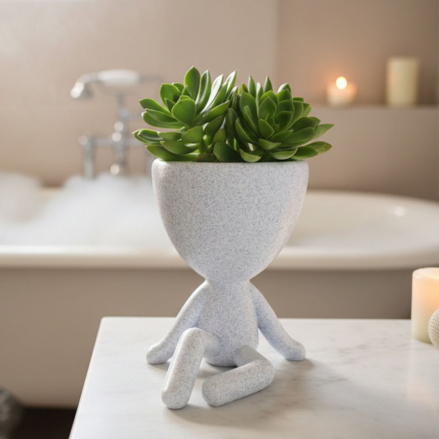 Mini Pot People Planter Set – 5” Succulent Planter Trio (Choose Your Style) Laid Back, Criss Cross, or Laying Down