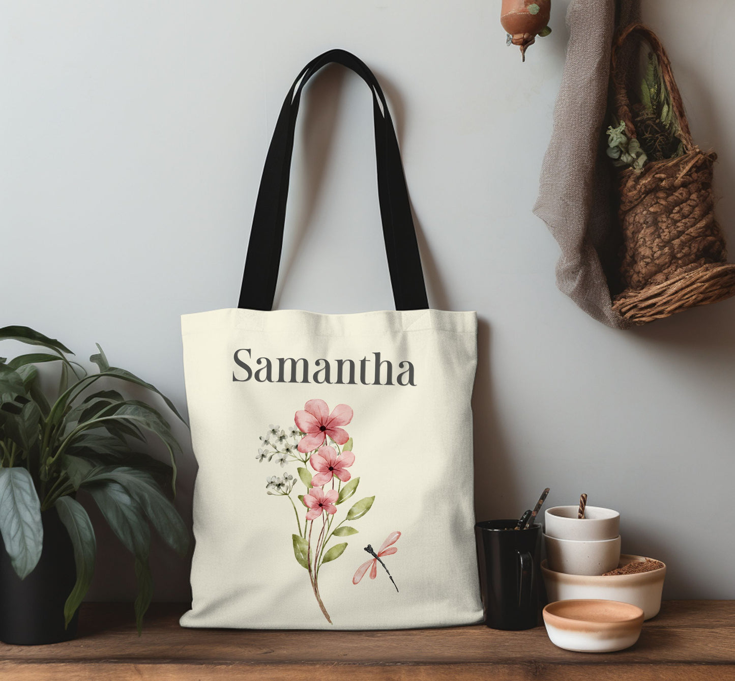 Personalized tote bag, Prayer warrior gift, Bible study bag, Christian tote, Church group gifts, Flower tote, Church bag, Flower tote bag.