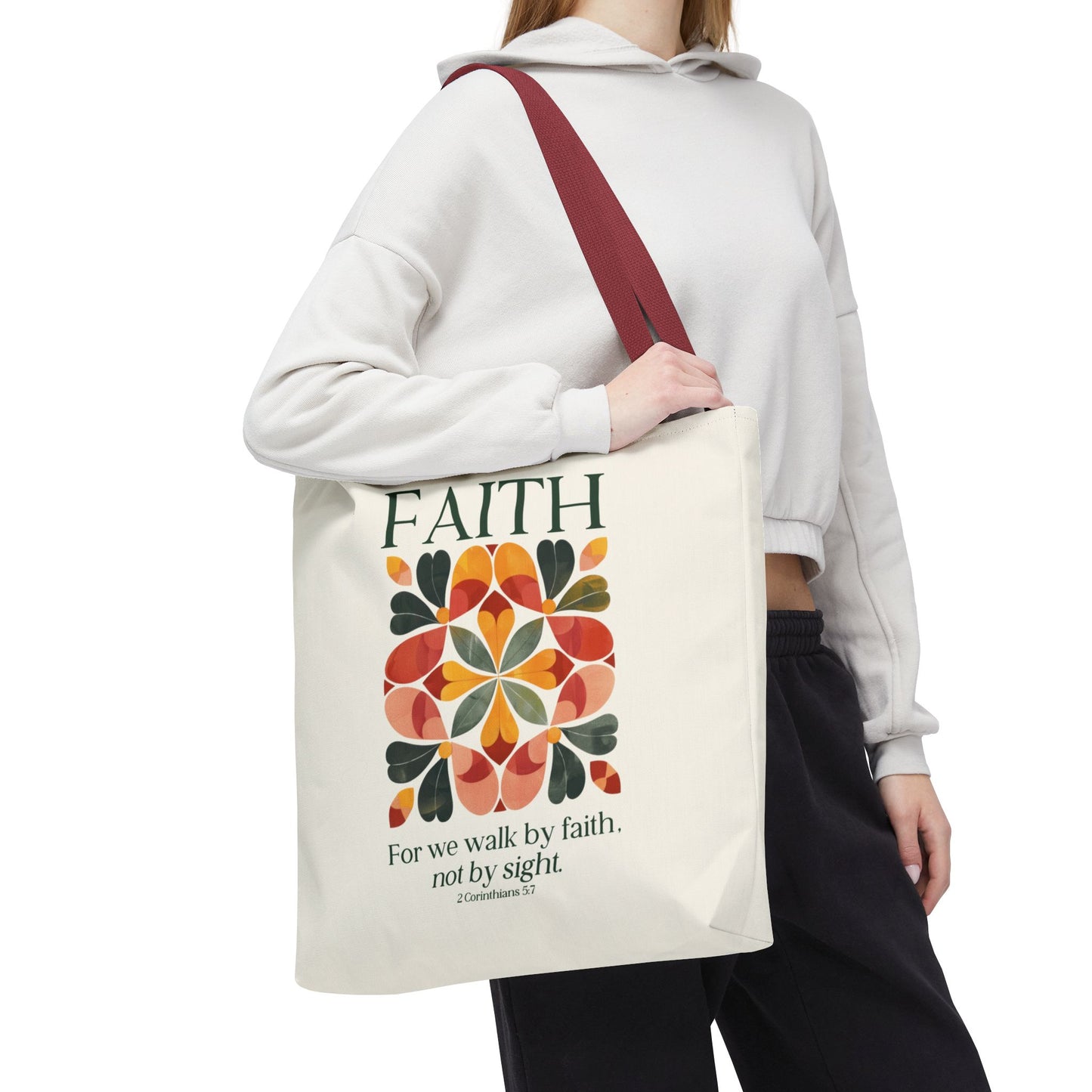 Christian tote bag, Faith Hope Love, Bible bag, Bible verse gift, Faith tote, Christian Girl gift, Baptism gift, Chruch bag, Scripture gift.