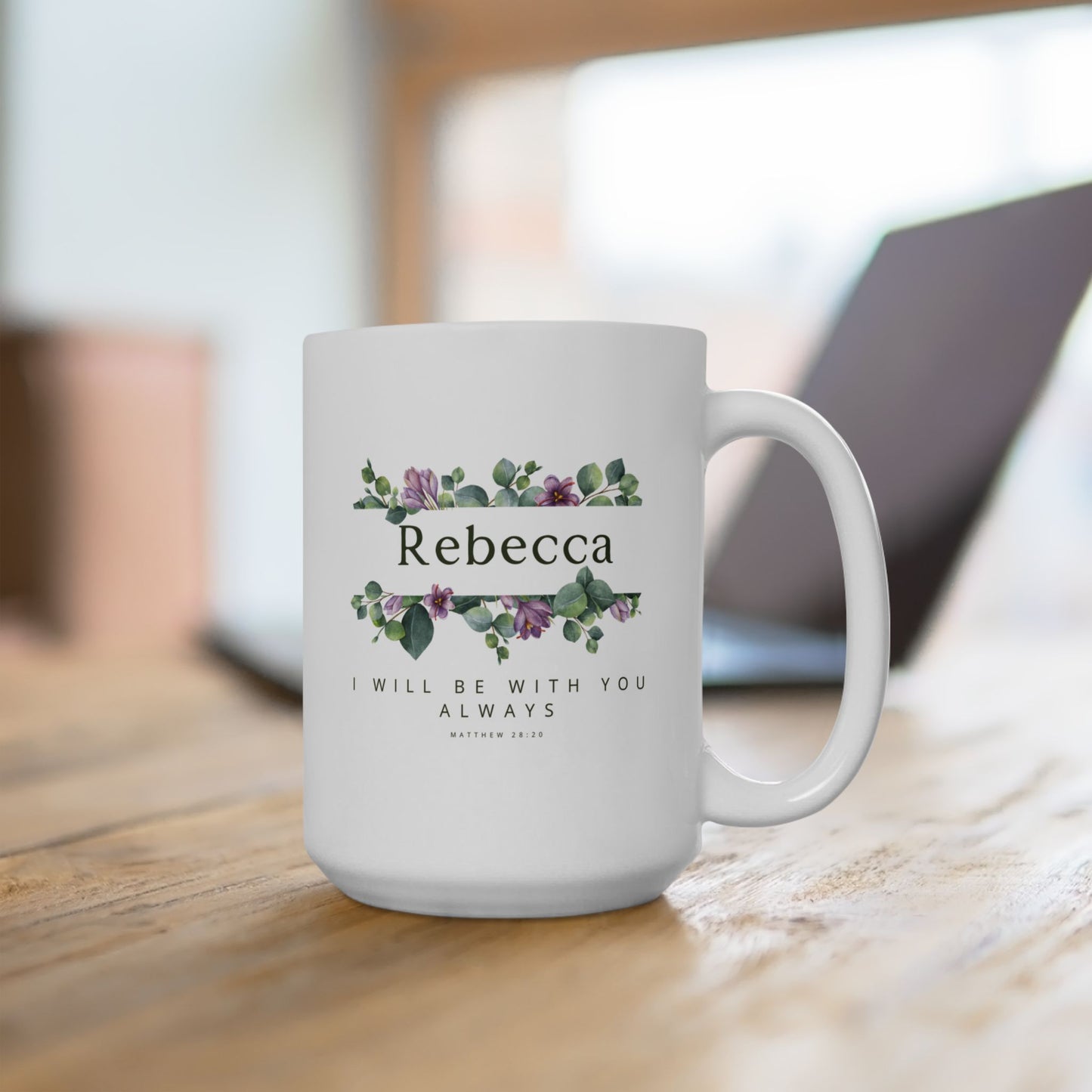 Personalized name Coffee mug. Floral mug, Faith mugs, Bible verse mugs, Custom name gifts, Cristian mug, Inspirational gifts, mugs for her.