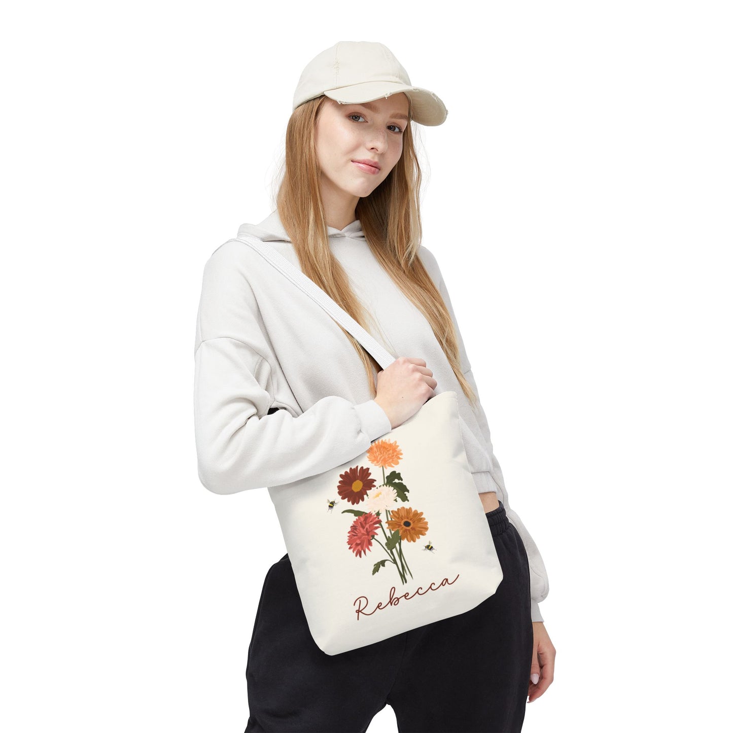 Personalized tote bag, Wildflower tote bag, Teacher tote bag, Custom Bridesmaid tote bag, Book lovers Bag, Personalized gift,  Flower tote.