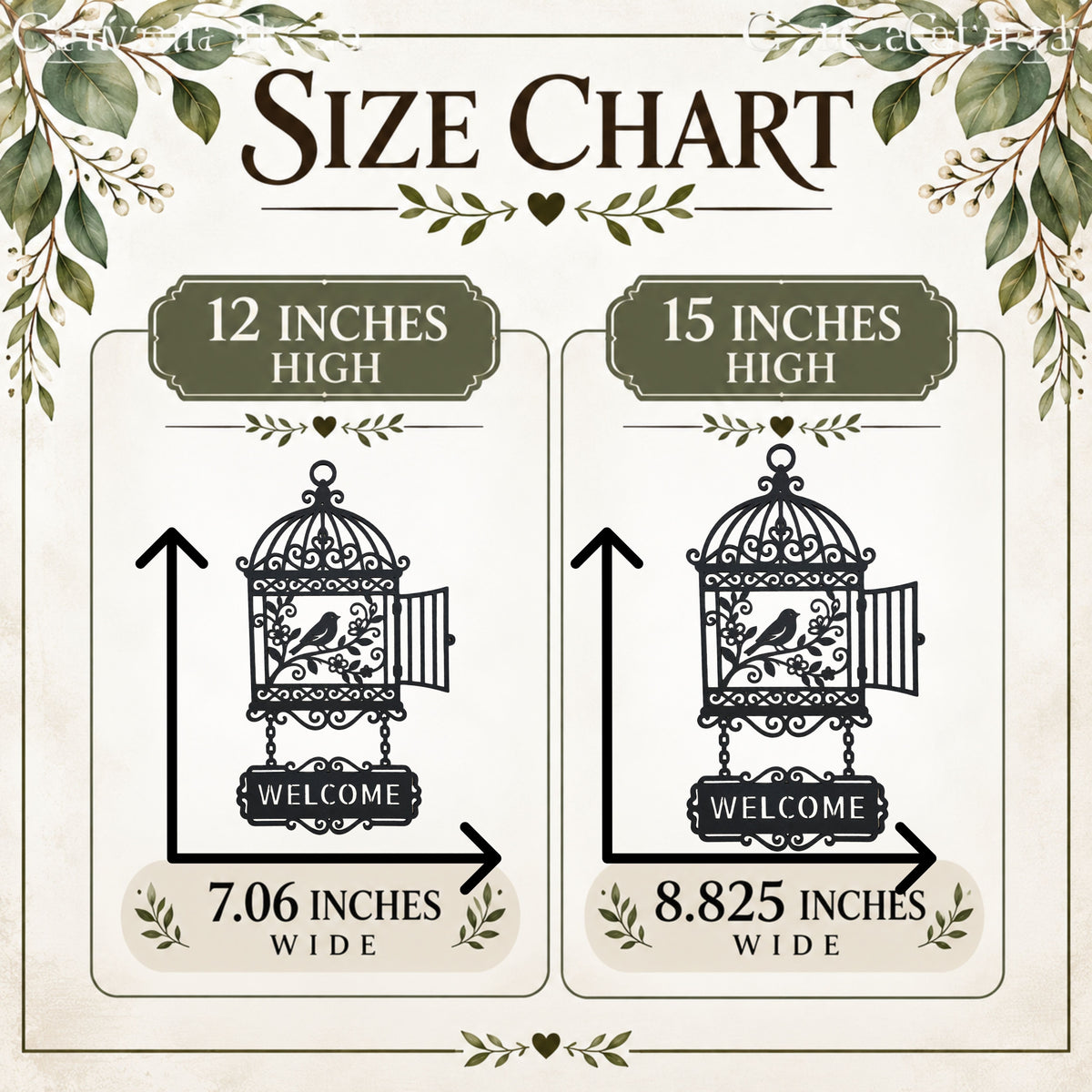 Personalized Metal Welcome Sign, Birdcage Wall Decor, Custom Address Sign, Garden Sign, Family Name Sign, Bird Lover Gift, Porch Decor