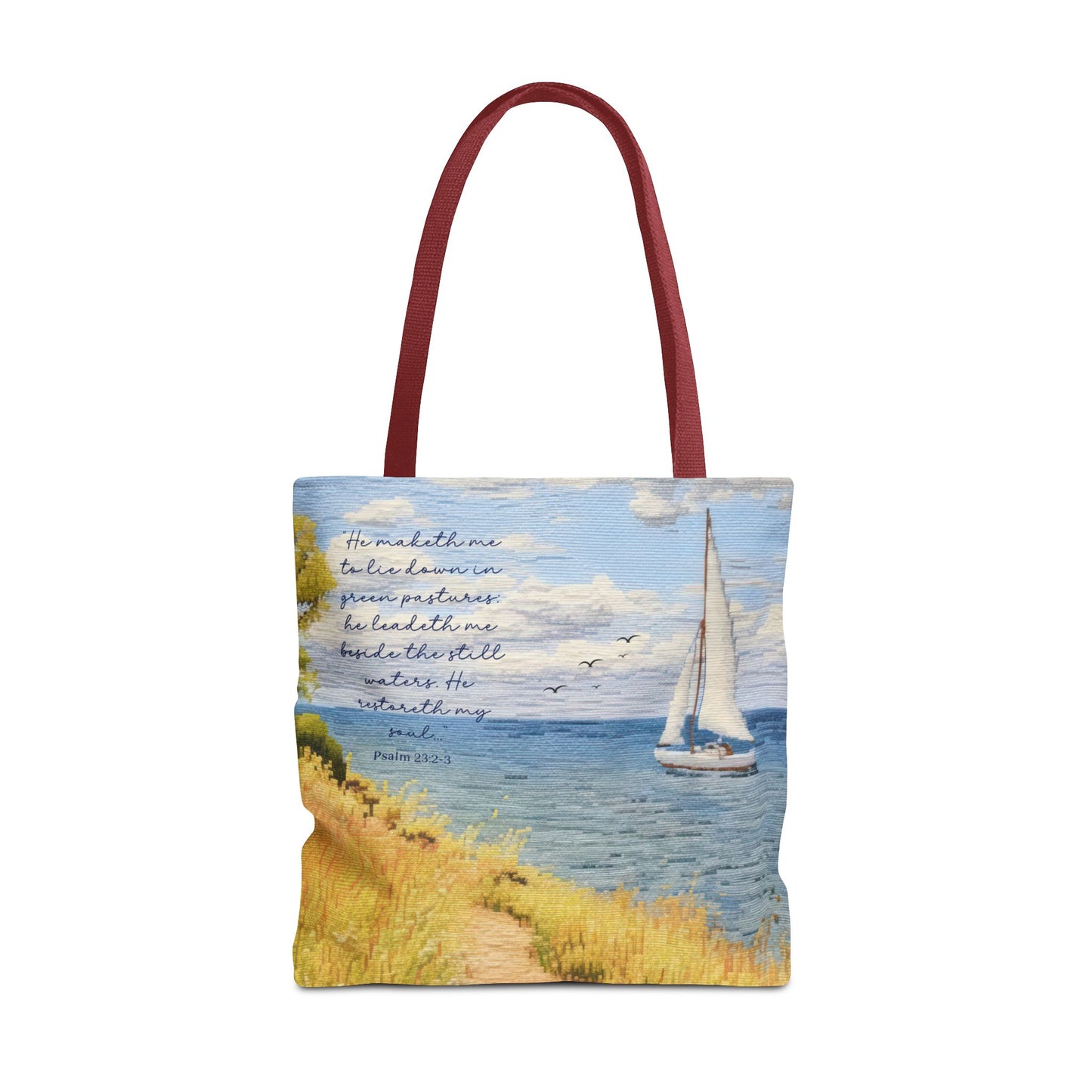 Psalm 23, Bible study tote bag, Christian tote, Weekender bag , Scripture tote , Beach tote bag, Coastal tote, Church bag, Gift for Friend.