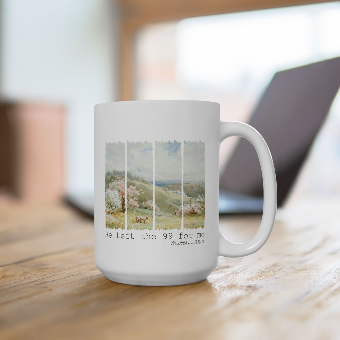 He Left the 99 for Me, Christian Coffee Mug, Bible Mugs, Faith-Based Mug, Bible Verse Gift, Ceramic Mug, Baptism Gifts, Tea cup, Sheep mug.
