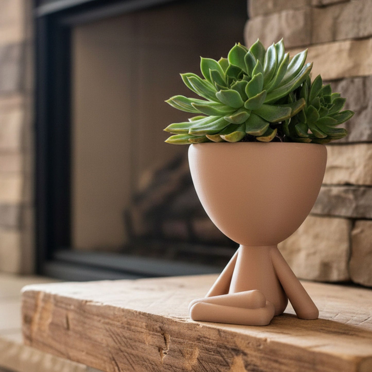 Mini Pot People Planter Set – 5” Succulent Planter Trio (Choose Your Style) Laid Back, Criss Cross, or Laying Down