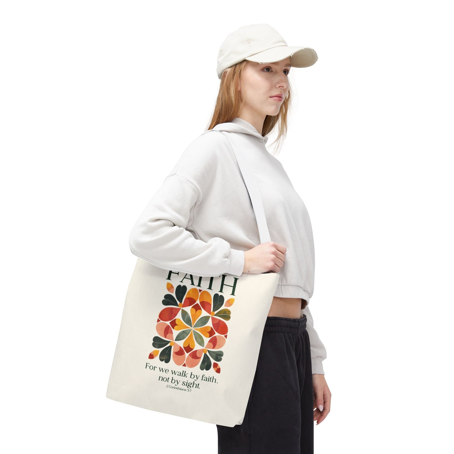 Christian tote bag, Faith Hope Love, Bible bag, Bible verse gift, Faith tote, Christian Girl gift, Baptism gift, Chruch bag, Scripture gift.