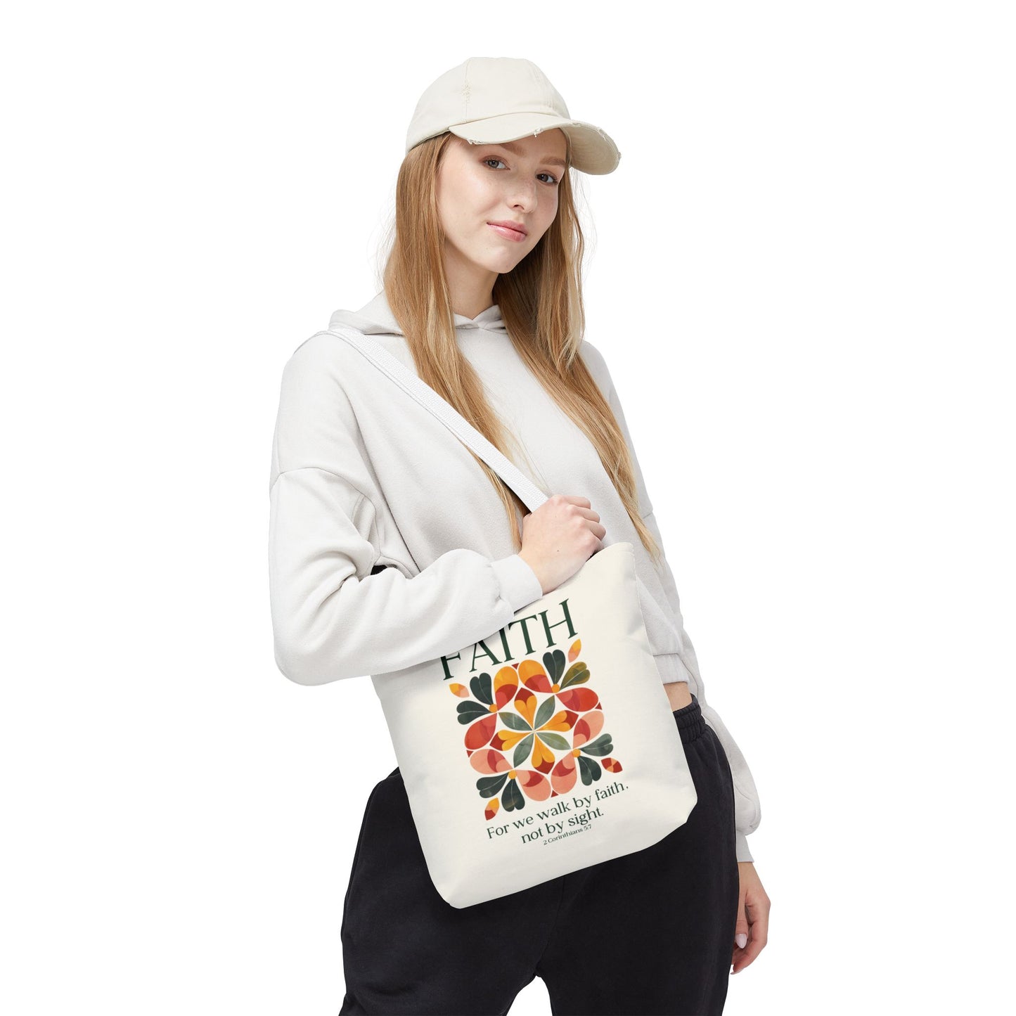 Christian tote bag, Faith Hope Love, Bible bag, Bible verse gift, Faith tote, Christian Girl gift, Baptism gift, Chruch bag, Scripture gift.