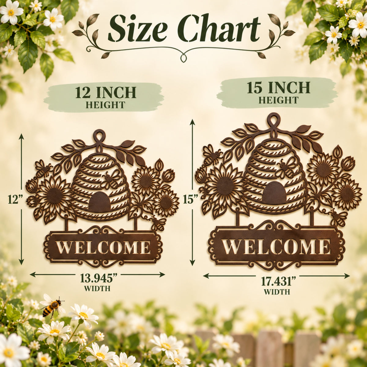 Personalized Bee & Sunflower Metal Sign, Custom Beehive Garden Decor, Welcome Sign, House Address Sign, Family Name Gift, Housewarming gift.