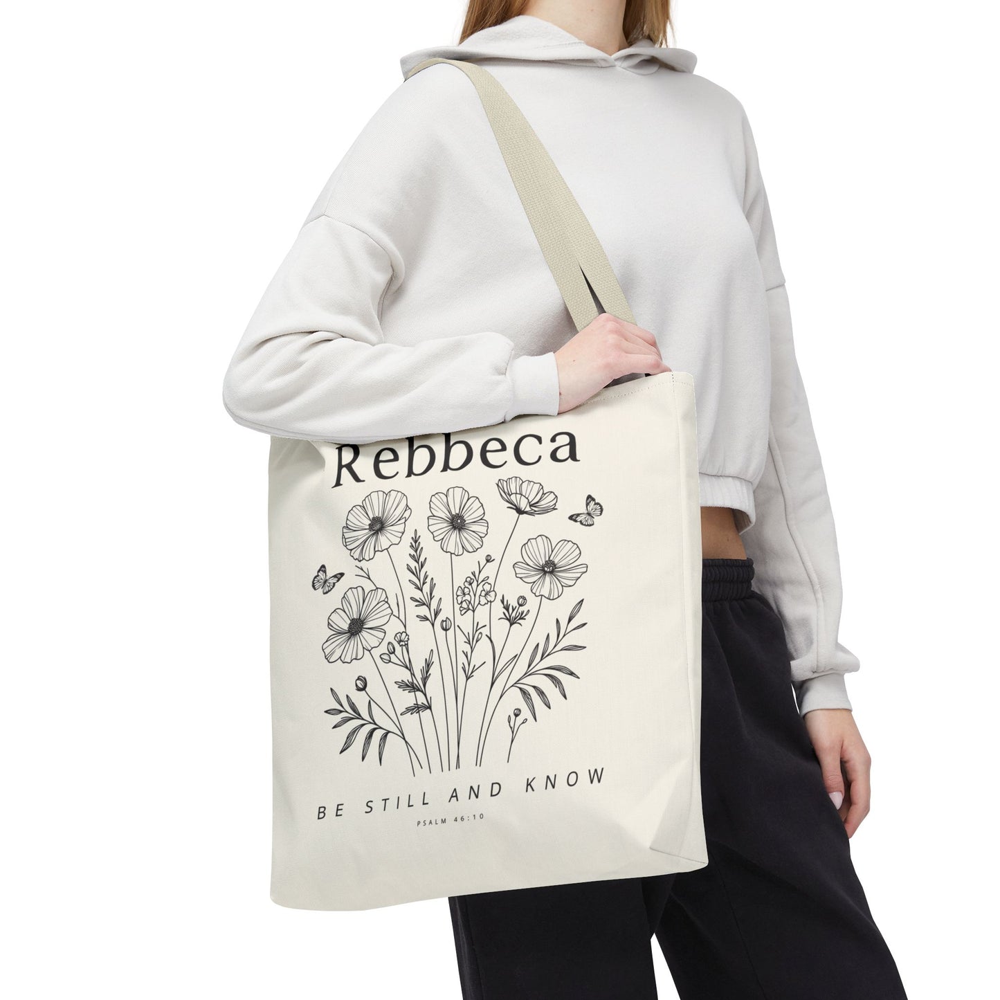 Personalized tote bag, Wildflower tote bag, Bible verse bag, Faith tote bag, Book lovers Bag, Personalized gift,  Bible study bag.