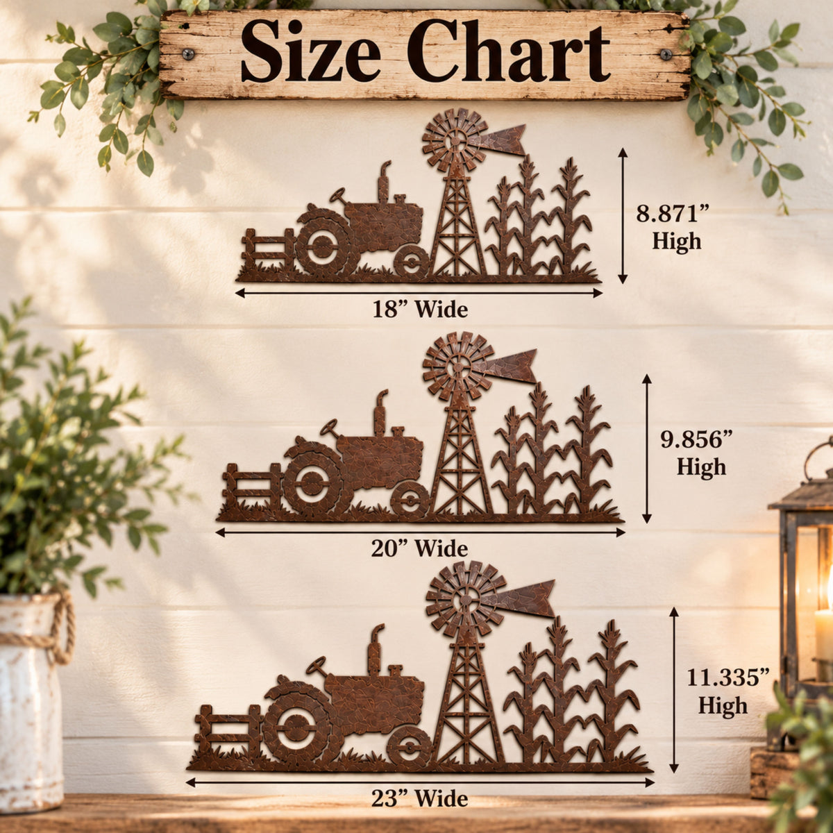 Farm Tractor Metal Wall Art, Rustic Farmhouse Decor, Windmill Sign, Farmer Gift, Country Home Decor, Farm Nursery sign, Farmer gifts.
