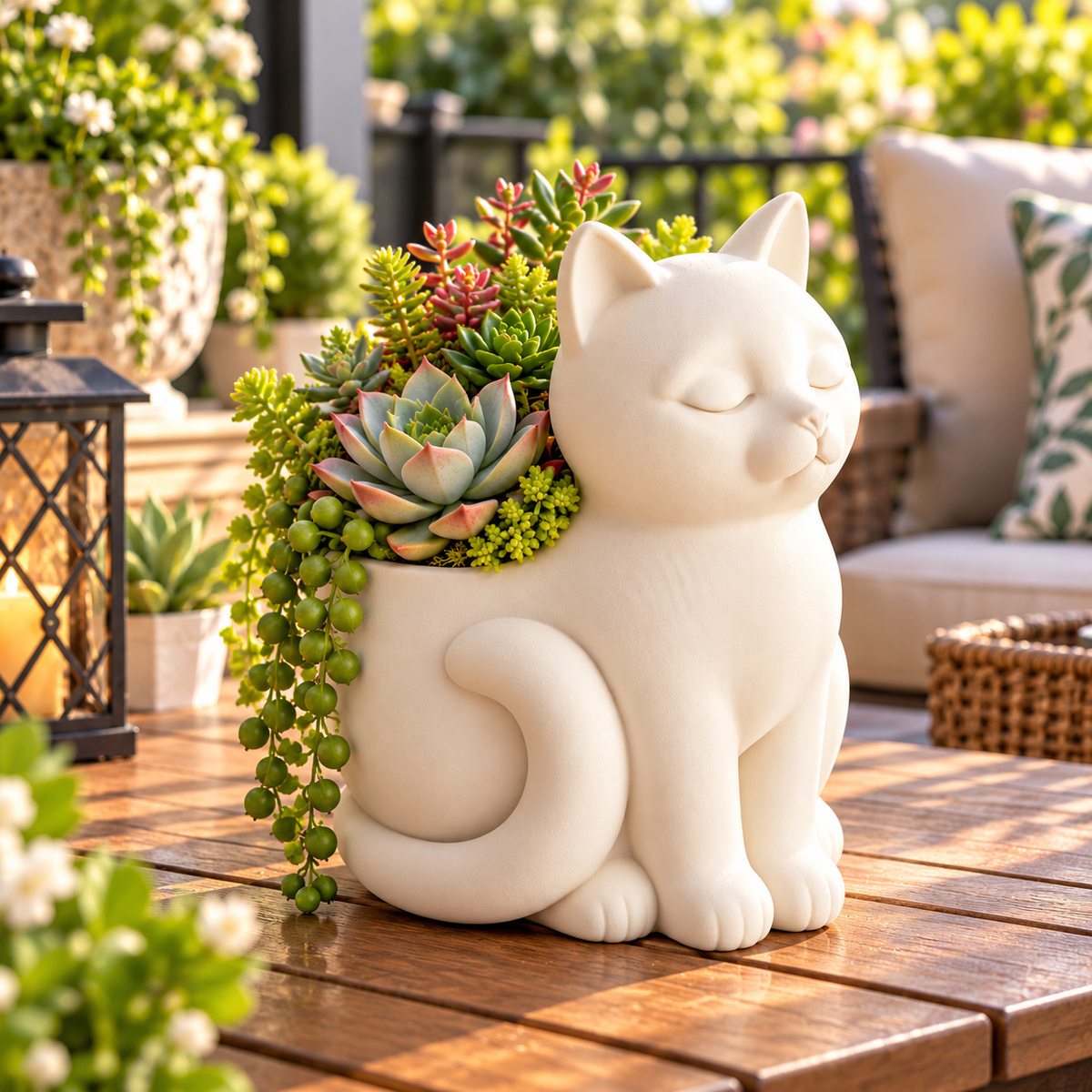 3D Printed Cat Succulent Planter – Cute Kitty Plant Pot | PLA Cat Planter | Cat Lover Gift | Small Indoor Planter | Desk & Window Decor