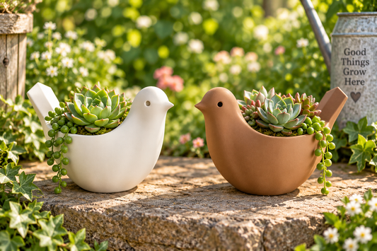 3D Printed Bird Succulent Planter – Dove Plant Pot | Cute PLA Planter | Cottage Garden Decor | Bird Lover Gift | Unique Indoor Planter