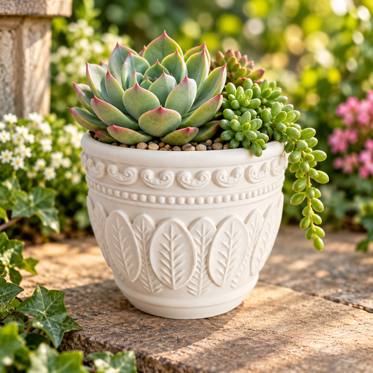 3D Printed Succulent Planter – Decorative Leaf Plant Pot | Botanical PLA Planter | Indoor Plant Decor | Unique Gardener & Plant Lover Gift